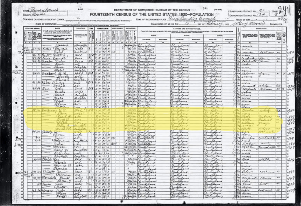 BC Rosebrry Census Record